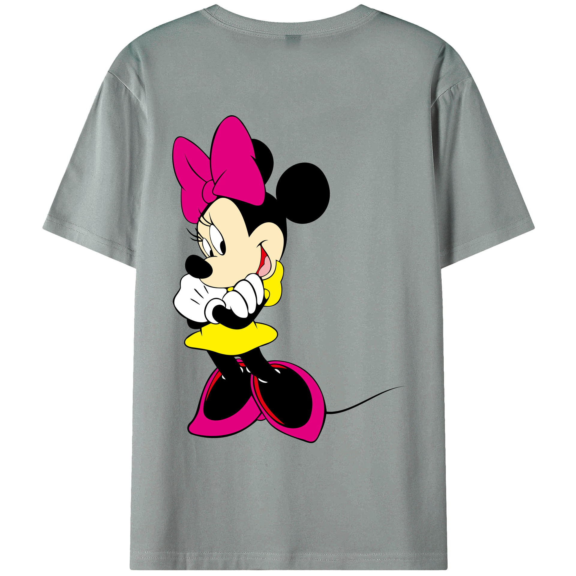 ミッキーマウス Mickey Mouse 綿100％ メンズ半袖Tシャツ（バックプリント） 通気性
